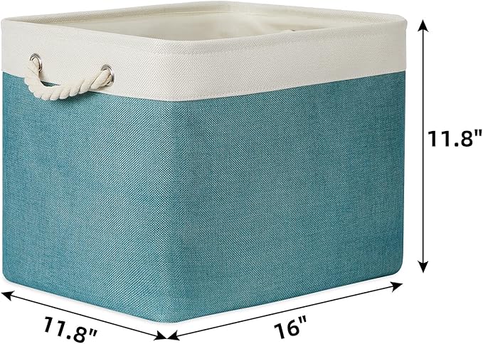 Bidtakay Foldable Storage Bins Set of 2 Tall Cloth Baskets 16" X 11.8" X 11.8"