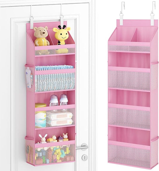 Hanging Shelves with Transparent Pockets for Stuffed Toys for Children's Room