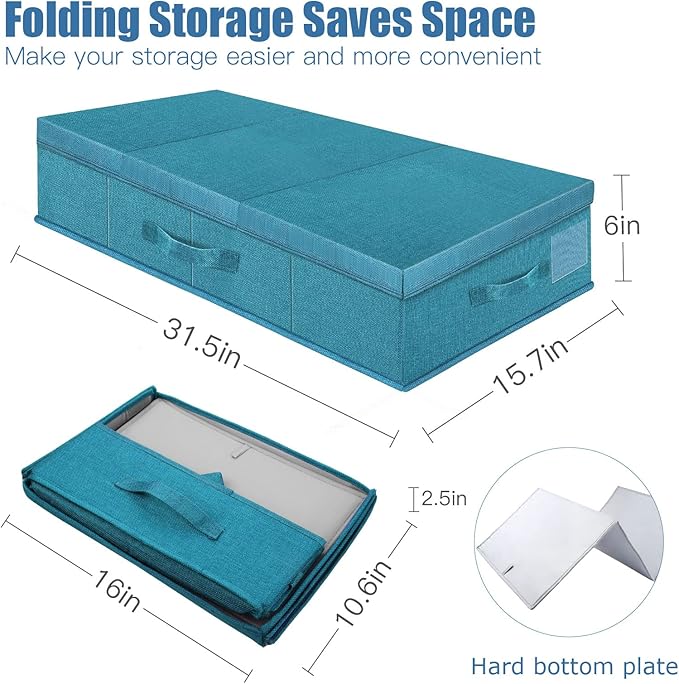 Underbed Storage Containers Bin with Lids (2pcs) Large Under Bed Storage