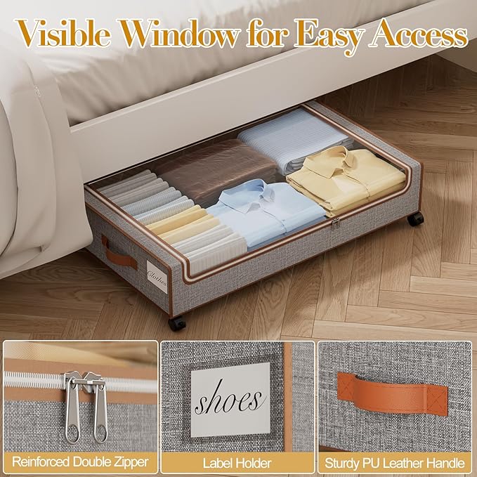 Under Bed Storage with Wheels, Shoes