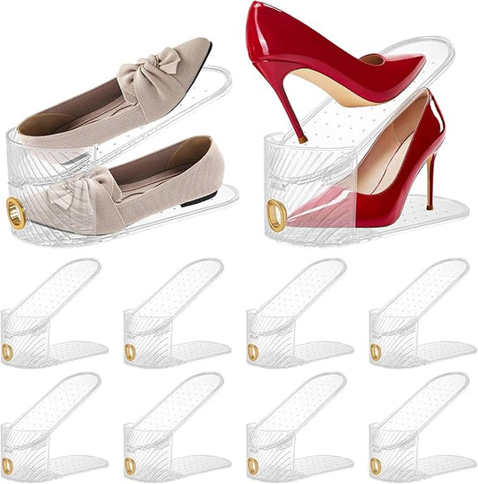 Shoe Slot Organizer 10 Pack, Clear, 10 Pack
