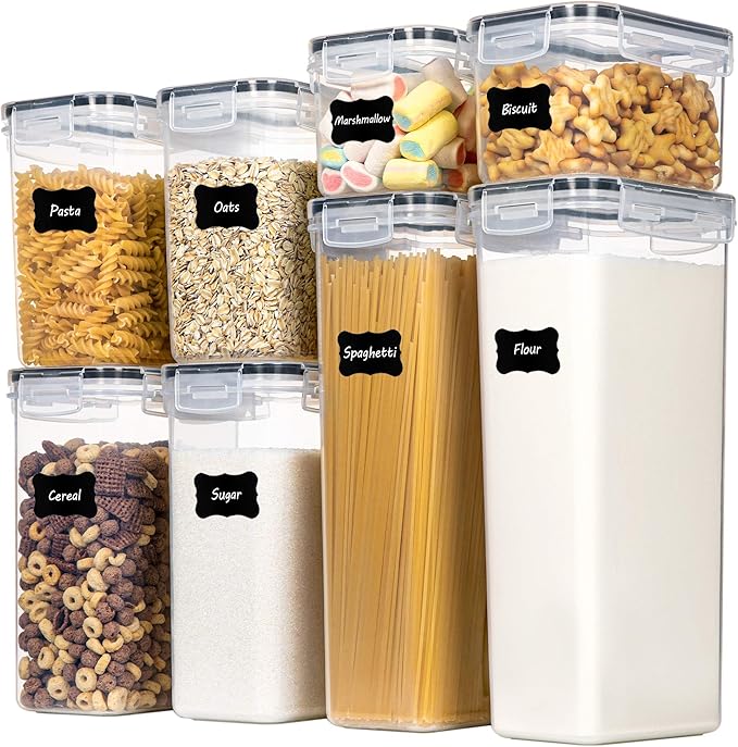 Airtight Food Storage Containers with Lids, Sugar and Cereal
