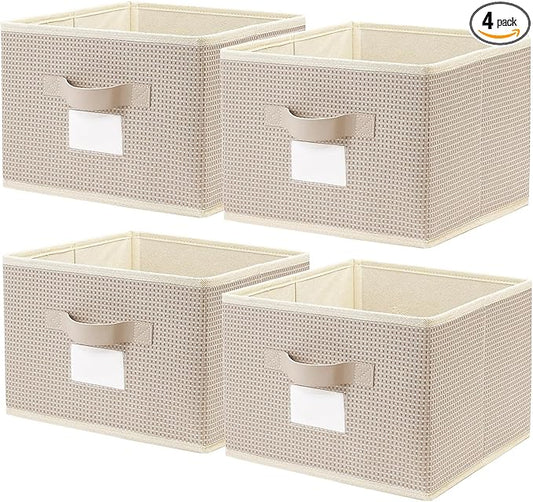 11 Inch Storage Cubes for Organizing, 4, Beige