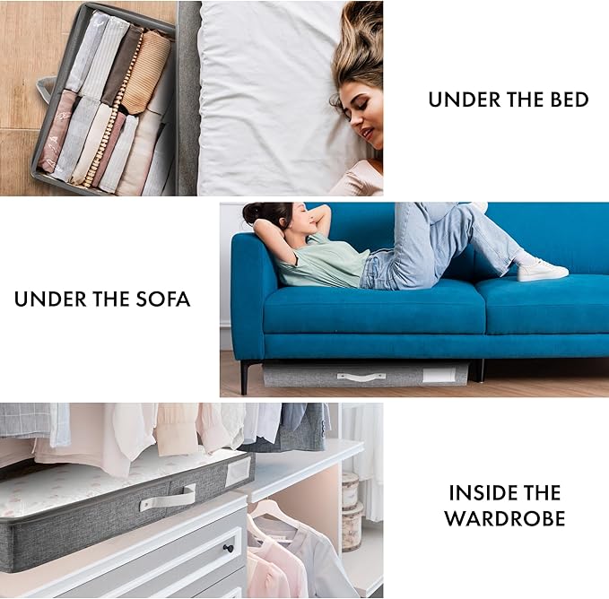 THEORY 2pc Low Profile Under Bed Storage Containers, LightGray
