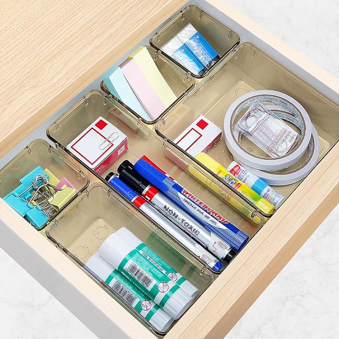 25 PCS Drawer Organizer Set, Champagne