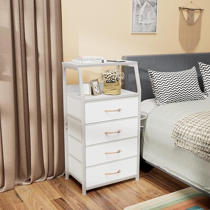 Tall 4 Drawers Dresser, Vertical Storage Tower for Bedroom, Hallway, Entryway