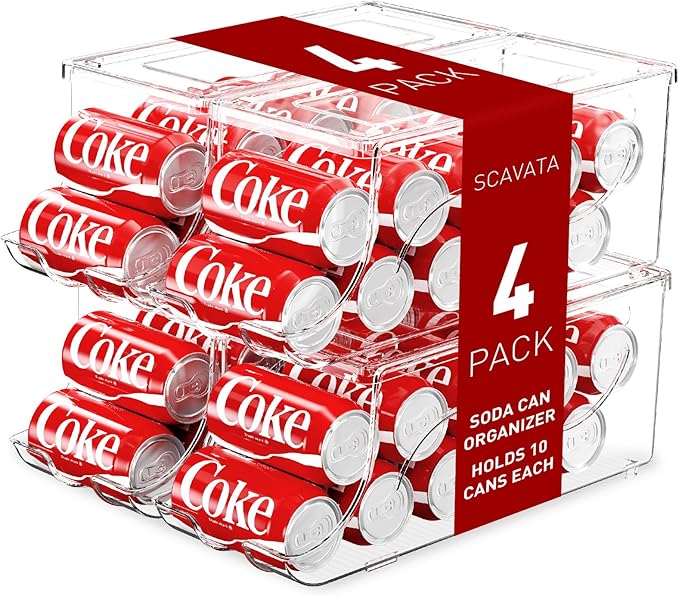 4 Pack Stackable Refrigerator Organizer