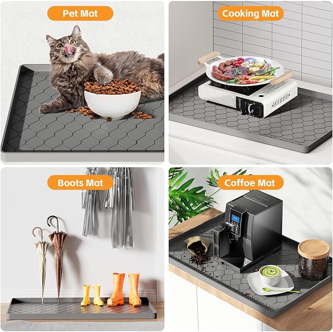 Winisok Silicone Under Sink Mat 40" x 19", Kitchen Essentials and Gadgets, Shelf Liner and Cabinet Protector, Home Organizers and Storage, Waterproof Bathroom Tray