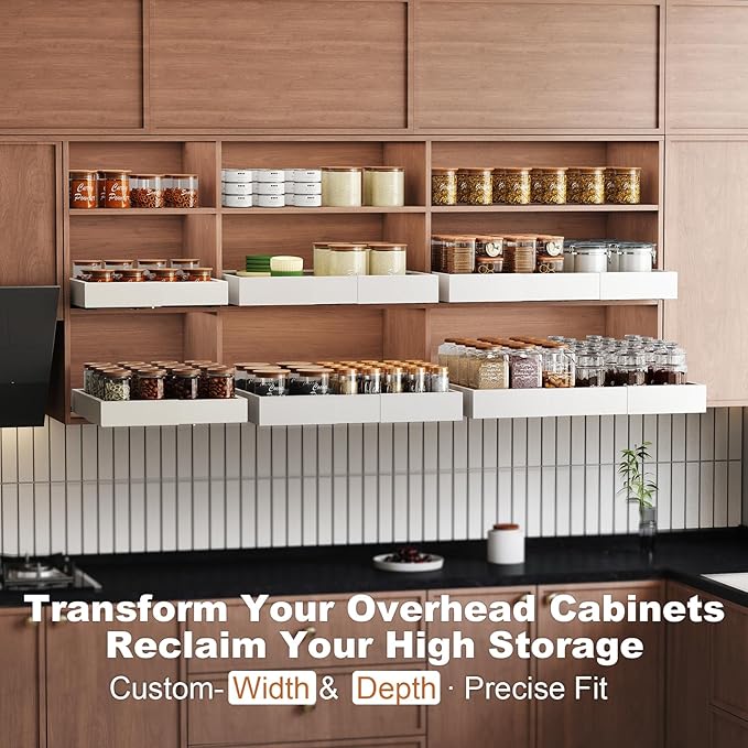 2Pc Pull out Cabinet Organizer, Width (18"-25") and Depth (10"-13") Expandable