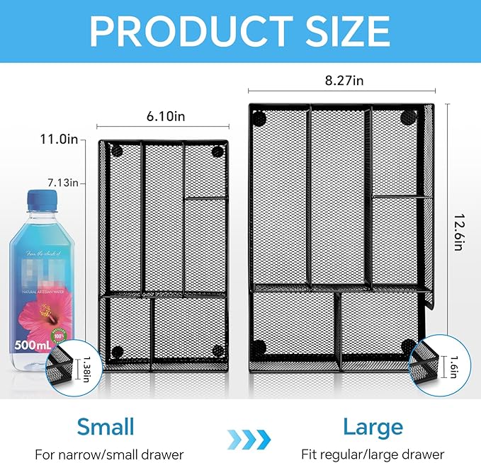 Desk Drawer Organizer, 12.6x8.27x1.6 in