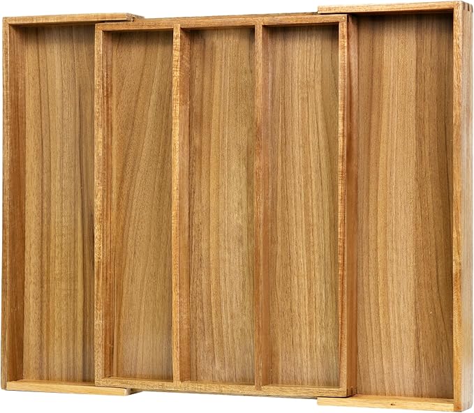 Acacia Kitchen Silverware Organizer