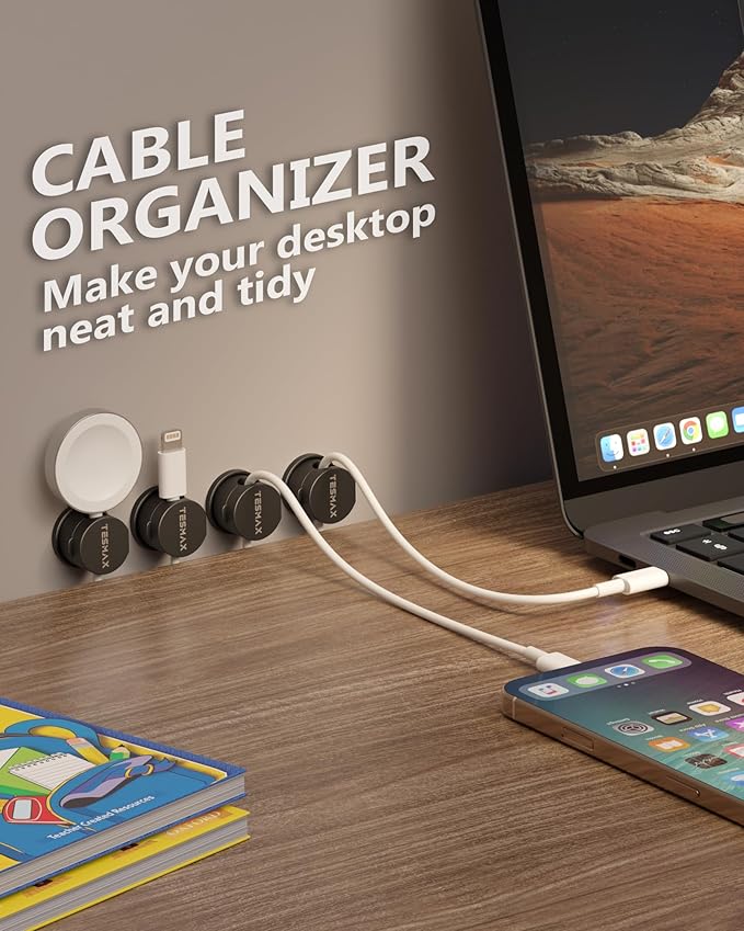 Magnetic Cord Holder 360°Rotation Cord Organizer