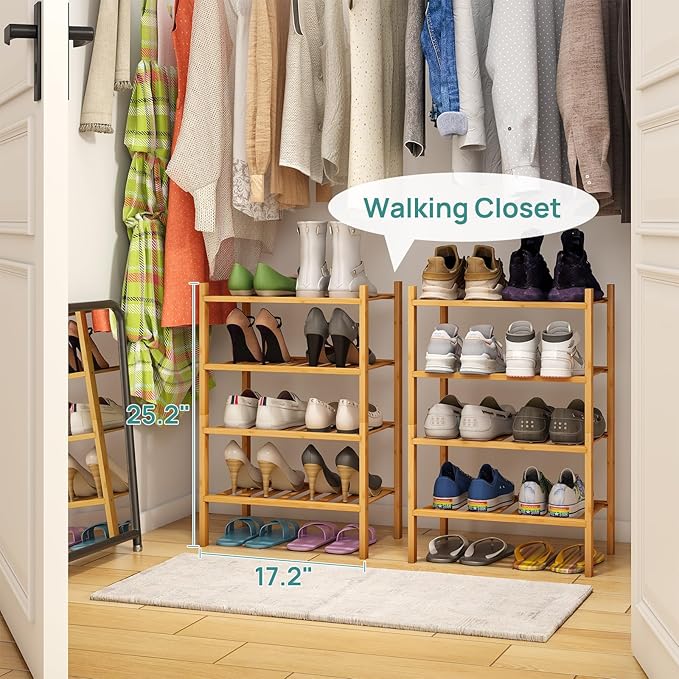 Small Shoe Rack, 4-Tier Rack for Entryway