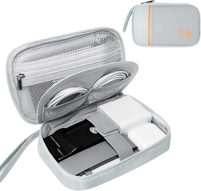 Lcsmaokin Electronics Travel Organizer,Portable Waterproof Electronic Travel Storage Bag for Small Charging Cord Storage,Charger,Small Electronics,SD Card etc,for Travel,Business -Grey