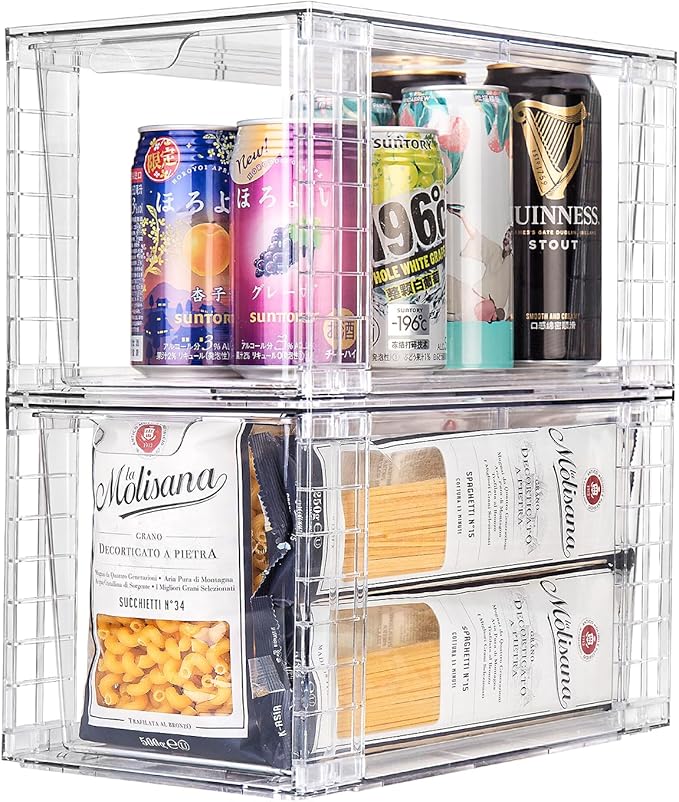 1Pack Large Stackable Kitchen Storage Drawers, XL-UP Handle