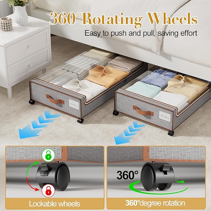 Under Bed Storage with Wheels, Shoes
