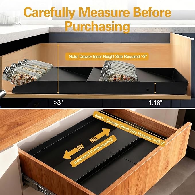 Metal Spice Drawer Organizer, 4-Tier Spice Rack for Drawer