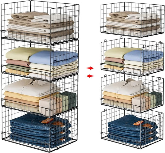 Yociyoga 4-Tier Stackable Closet Organizers and Storage Shelves