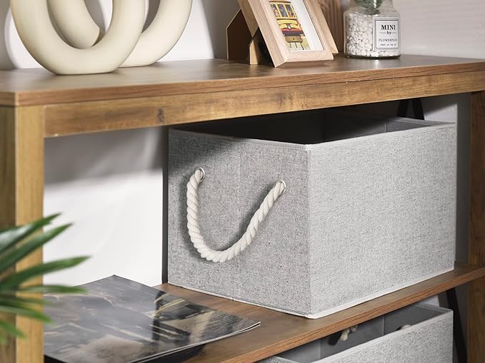 StorageWorks Fabric Storage Bins for Shelves, Storage Baskets for Closet Organization, Organizer Bins for Clothes Storage, Gray, Extra Large, 3-Pack