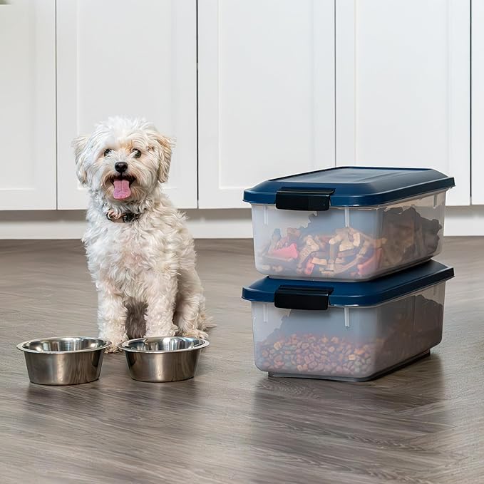 USA WeatherPro Airtight Pet Food Storage Container, Up to 14 lbs, Navy