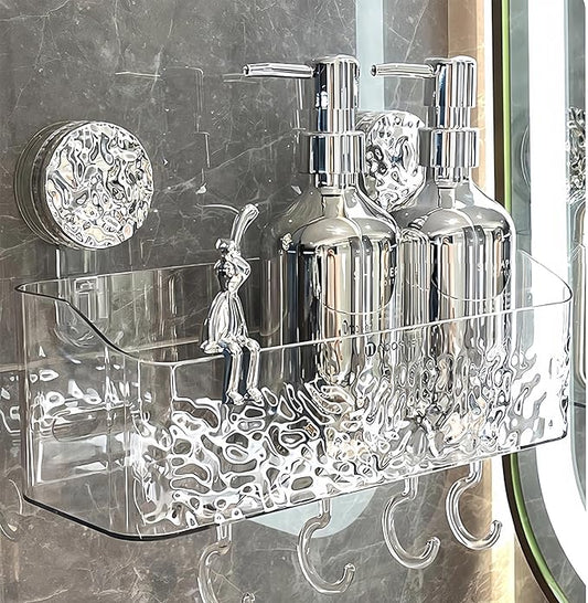 Shower Caddy Suction Cup, Wall Mounted Rack Organizer Removable Bathroom Shelf