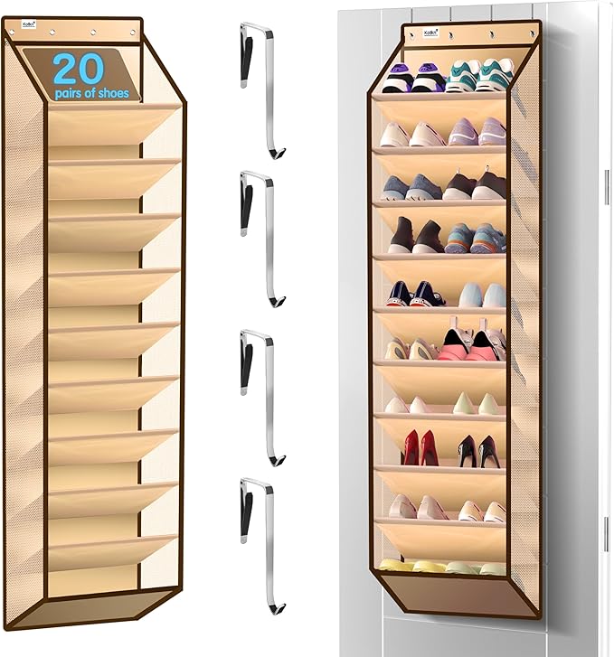 Kotkn 10 Tier Over The Door Organizer, Beige