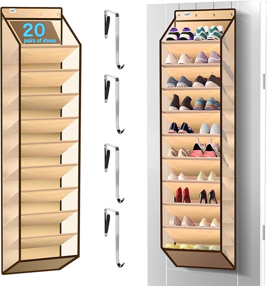 Kotkn 10 Tier Over The Door Organizer, Beige