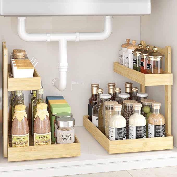 Under Sink Organizer, Nature, 2 Packs