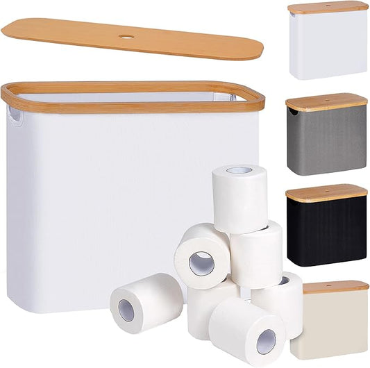 Toilet Paper Storage, Toilet Paper Basket with Lid, Bathroom Organizer