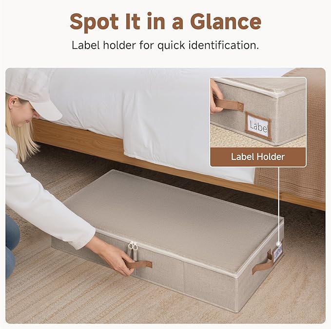 Underbed Storage Containers with Lids, Taupe