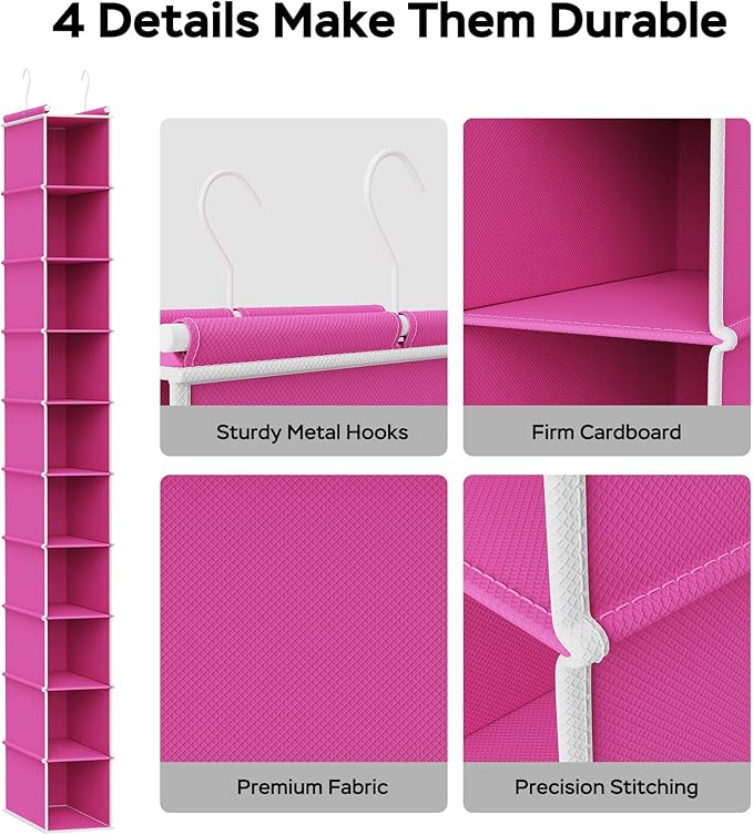 Houser 10-Shelf Hanging Shoe Shelf Organizer, Hanging Shoe Storage for Closet