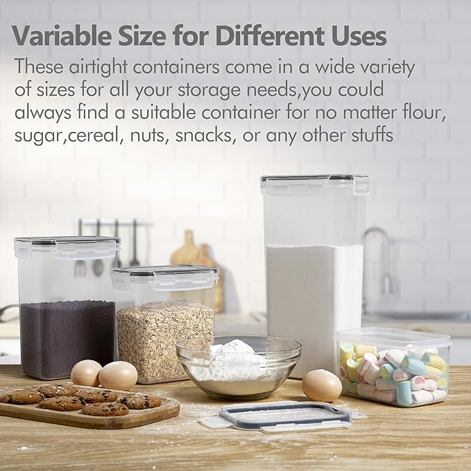 Airtight Food Storage Containers with Lids, Sugar and Cereal