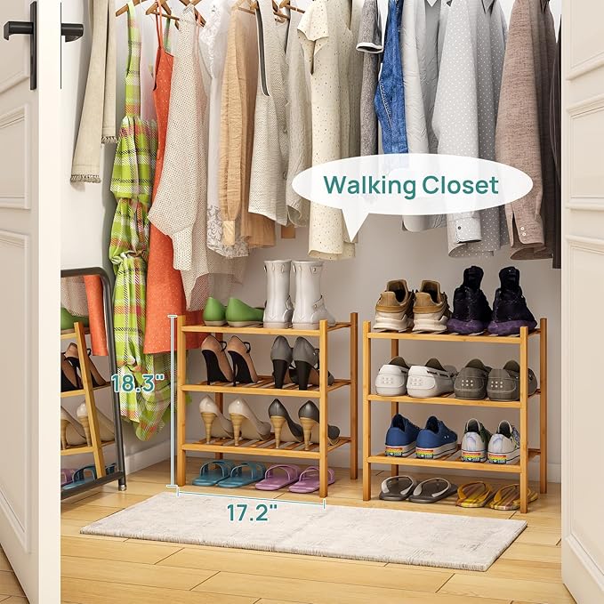 Small Shoe Rack, 3-Tier Shoe Rack for Entryway