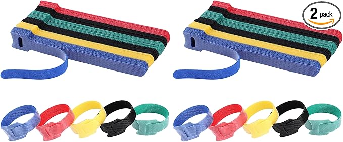 MVYC 120PCS 6 Inch Cable Ties Reusable Multi-Purpose Wire Ties Cord Organizer Adjustable Cable Management 5 Colors (Pack of 2)