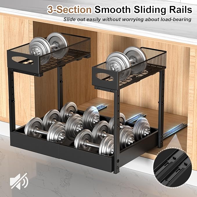 Under Sink Organizer, 14"-21" Width Expandable, 13"-17" Height Adjustable