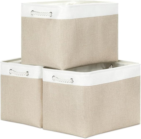 Bidtakay Large Storage Baskets for Organizing Fabric Closet Organizers Storage
