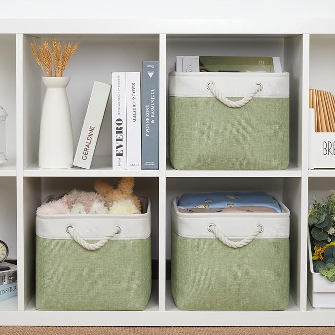 Bidtakay Large Fabric Baskets for Organizing [3-pack] Closet Organizers