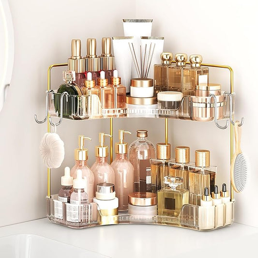 Corner Bathroom Counter Organizer 2 Tier Bathroom Organizers and Storage