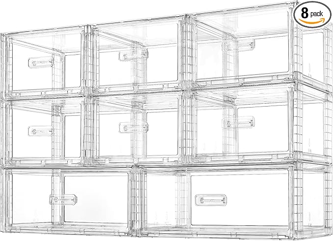 8 Pack Large & Medium Stackable Drawer Organizer Set