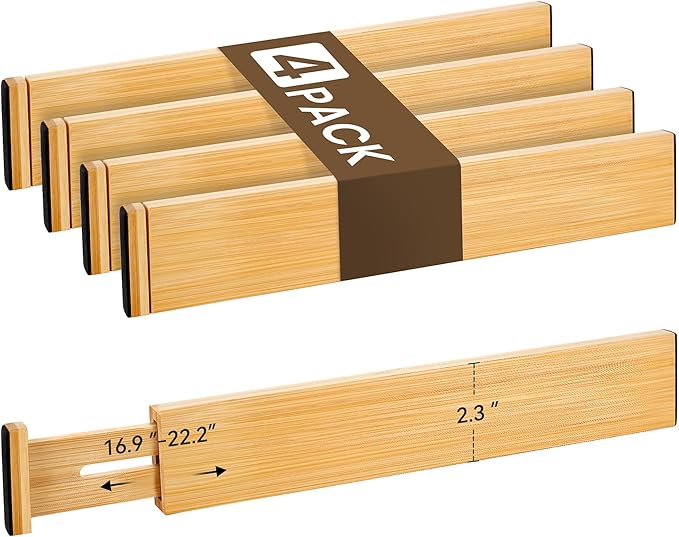 Bamboo Drawer Divider Set of 4