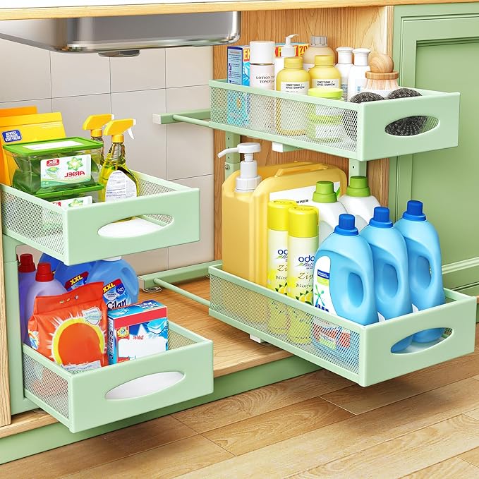 Under Sink Organizer, 1 Pack, Green