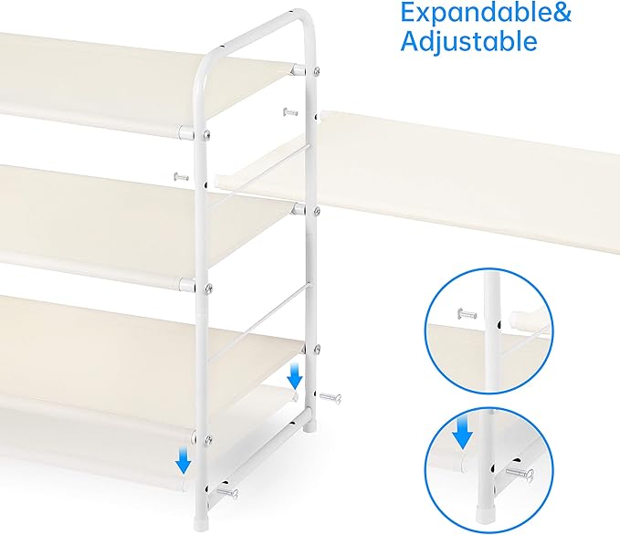 Simple Trending 3-Tier Stackable Shoe Rack, White