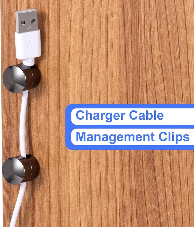 5 Sets Charger Holders for Cords, Black Adjustable Cable Anchor Holders