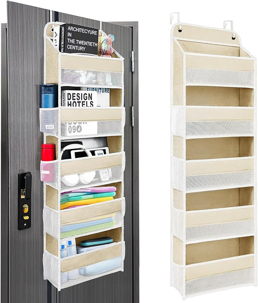 Space Saving Over The Door Organizer, 5 Shelves & 8 Side Pockets