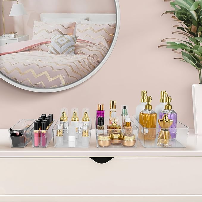 Sorbus XL Clear Plastic Storage Bins for Shelves, Clothes, with Handle - Clear Storage Bins, Drawer, Shelf, Closet, Pantry, Fridge, Freezer Organizer Bins, Closet Organizers and Storage (10 pack)