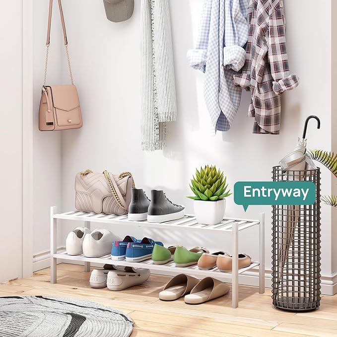 Long Shoe Rack for Entryway, Shoe Organizer for Hallway Closet