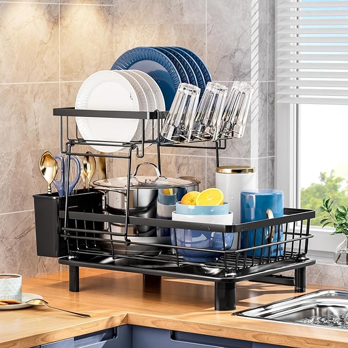 Dish Drying Rack, Stainless Steel-Dish Rack, Dish Racks for Kitchen Counter