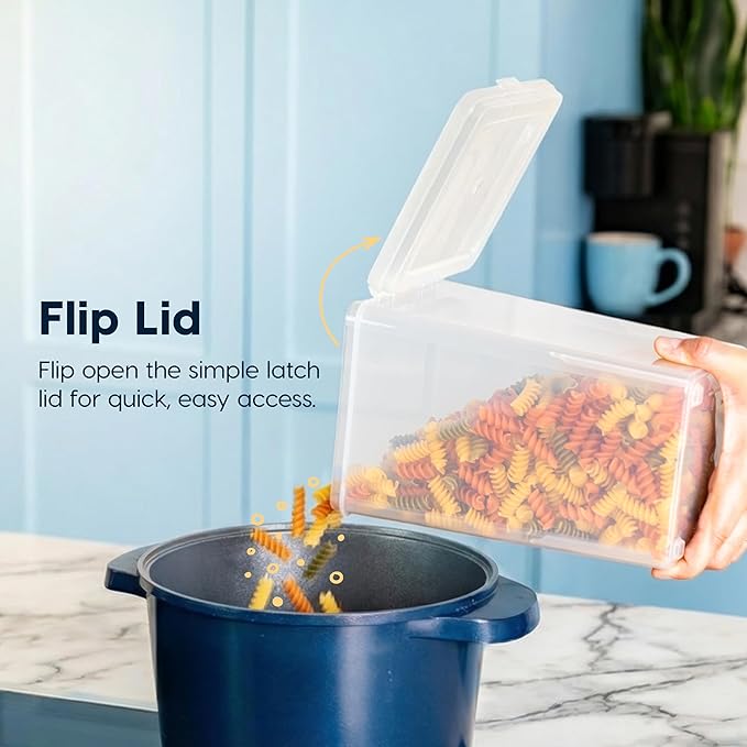 IRIS USA Food Storage Containers with Flip-Top Lid, 1.3 Qt - 10 Pack, Clear Stackable Food Containers for Kitchen & Pantry Organization, BPA-Free, Food Grade Plastic For Flour, Sugar, Dry Food, Grain