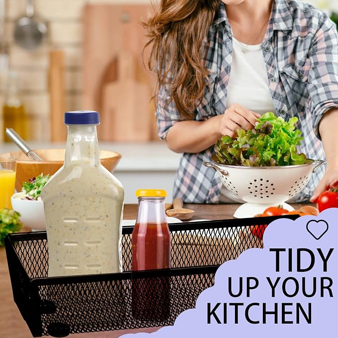 2PCS Drawer Organizer for Kitchen,Utensil Mesh Drawer Organizer with Interlocking Arm for Cosmetic,Flatware,Pen (12 * 3 * 2 Inches,Grey)