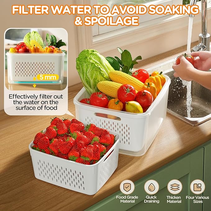 8-Pack Fruit Storage Containers for Fridge